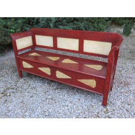 Antique Pine Box Bench (red-yellow)