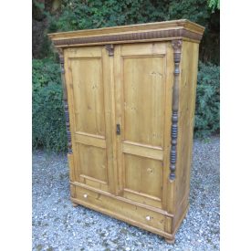 #1981 Antique Pine Two Door Wardrobe - finished with wax