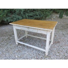 #1984 Antique Pine Table (white base - waxed top)