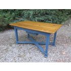 #1985 Antique Pine Table (blue base-waxed top)