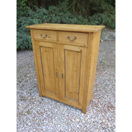 Antique Pine Cabinet with two drawers, finished with wax