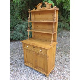   #1996 Antique Pine Dresser with Open Shelves, finished with wax