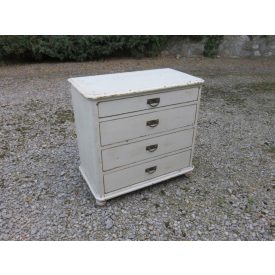 #2035 Antique Pine Chest of Four Drawers (white)