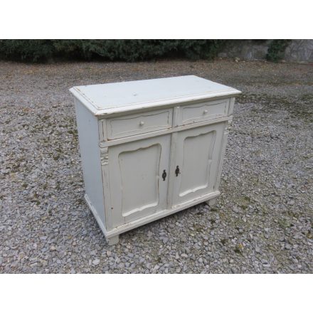 Antique Pine Dresser Base Cabinet (white)