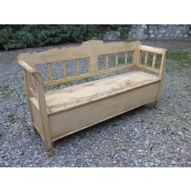 Antique Pine Box Bench (cream)