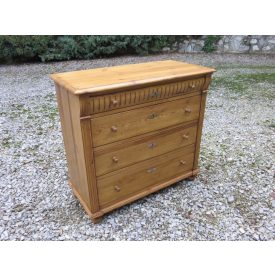 Antique Pine Chest of Four Drawers (waxed)