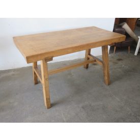 #2105 Antique Butcher Block Table - finished with wax