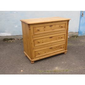 Antique Pine Chest of Three Drawers (waxed)