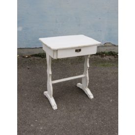 #2145 Antique Pine Small Table, white