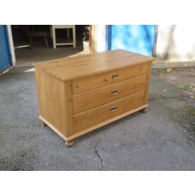 #2151 Antique Pine Chest of Three Drawers (waxed)