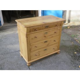 #2167 Antique Pine Chest of Four Drawers (waxed)