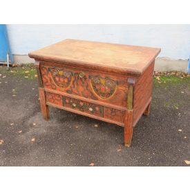 Antique Pine Hand Painted Trunk