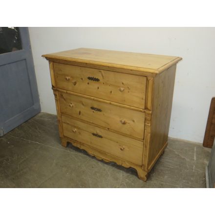 Antique Pine Chest of Three Drawers (waxed)