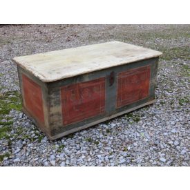 #2222 Antique Pine Hand Painted Trunk