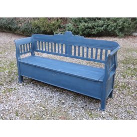 #2230 Antique Pine Box Bench (blue)