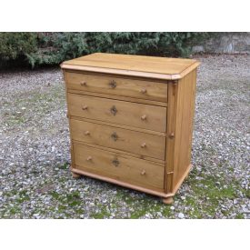 Antique Pine Chest of Four Drawers (waxed)