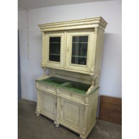#2236 Antique Pine Kitchen Dresser (cream-green)