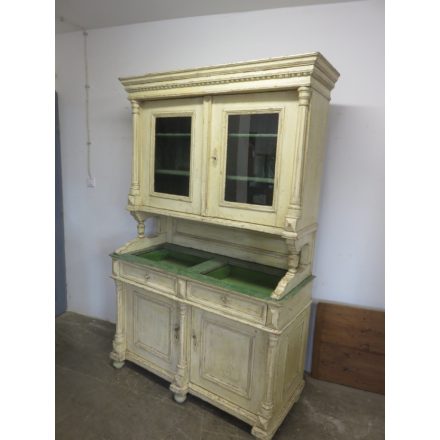 #2236 Antique Pine Kitchen Dresser (cream-green)