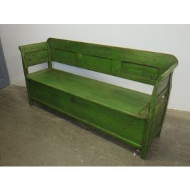 Antique Pine Box Bench (green)