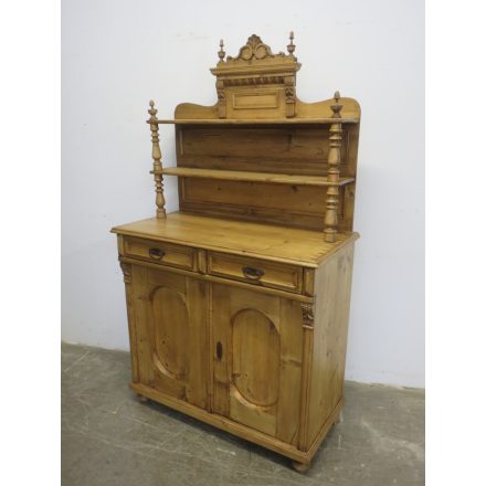 Antique Pine Dresser with Open Shelves, finished with wax