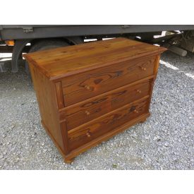#2410 Antique Pine Chest of Three Drawers, finished with wax