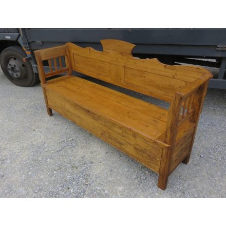 Antique Pine Box Bench , finished with wax