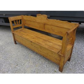 #2412 Antique Pine Box Bench , finished with wax