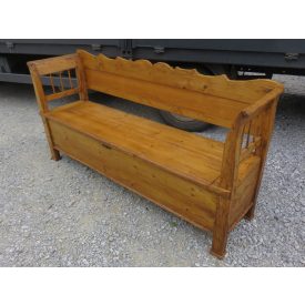 Antique Pine Box Bench , finished with wax