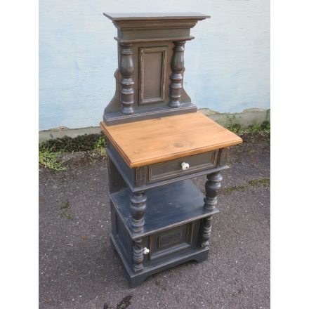 Antique Pine Nightstands, gray, pair of two