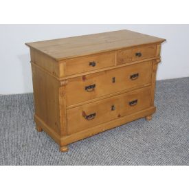 Antique Pine Chest of Four Drawers #2439, finished with wax 