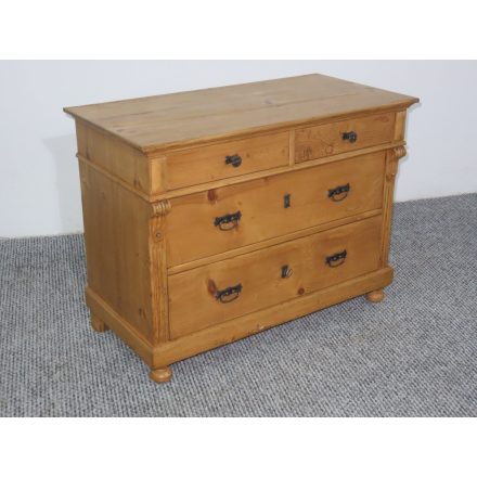 Antique Pine Chest of Four Drawers #2439, finished with wax 