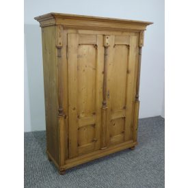 #2443 Antique Pine Two Door Wardrobe - finished with wax 