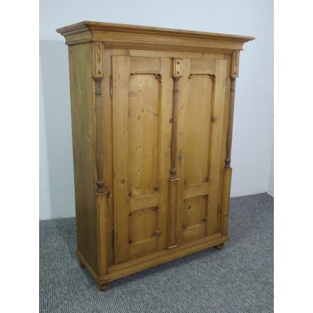 #2443 Antique Pine Two Door Wardrobe - finished with wax 