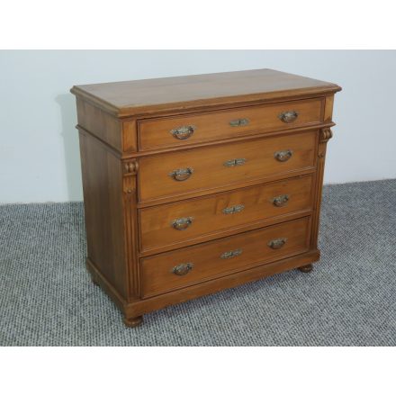 #2453 Antique Pine Chest of Four Drawers - finished with wax