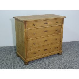 Antique Pine Chest of Four Drawers #2456, finished with wax 