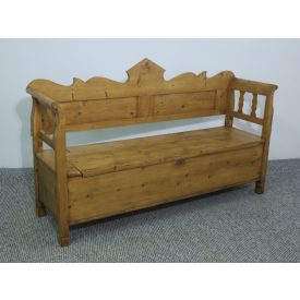 #2470 Antique Pine Box Bench - finished with wax 