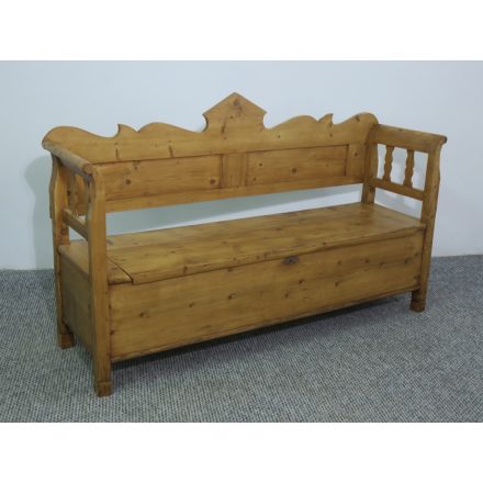 #2470 Antique Pine Box Bench - finished with wax 