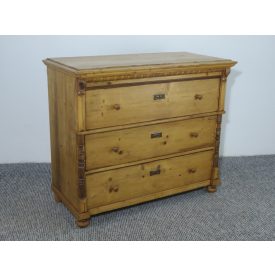   #2489 Antique Pine Chest of Three Drawers - finished with wax 