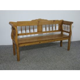 Antique Pine Bench, finished with wax #2505