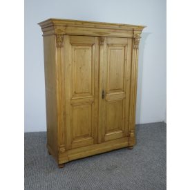 #2513 Antique Pine Two Door Wardrobe - finished with wax 