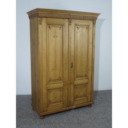 #2518 Antique Pine Two Door Wardrobe - finished with wax  