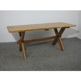 Antique Pine X-leg Table, finished with wax #2519