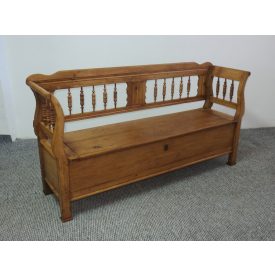 #2535 Antique Pine Box Bench - finished with wax
