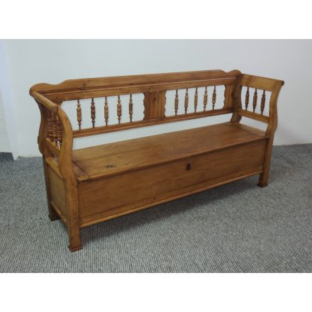 #2535 Antique Pine Box Bench - finished with wax