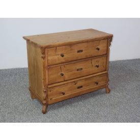   #2536 Antique Pine Chest of Three Drawers - finished with wax 