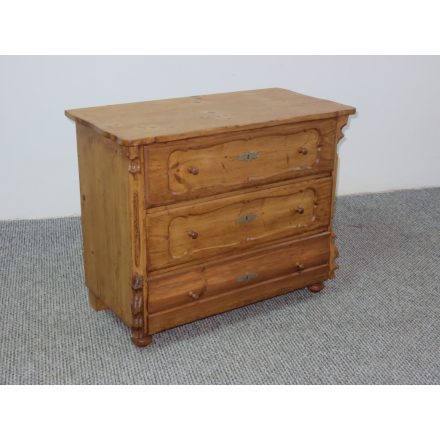 #2539 Antique Pine Chest of Three Drawers - finished with wax