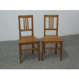 #2542 Antique Pine Chairs (Set of Two) - Finished with Wax 