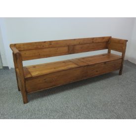 #2547 Antique Pine Long Box Bench - finished with Wax 