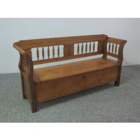 #2549 Antique Pine Box Bench - finished with wax