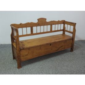 #2551 Antique Pine Box Bench - finished with wax 